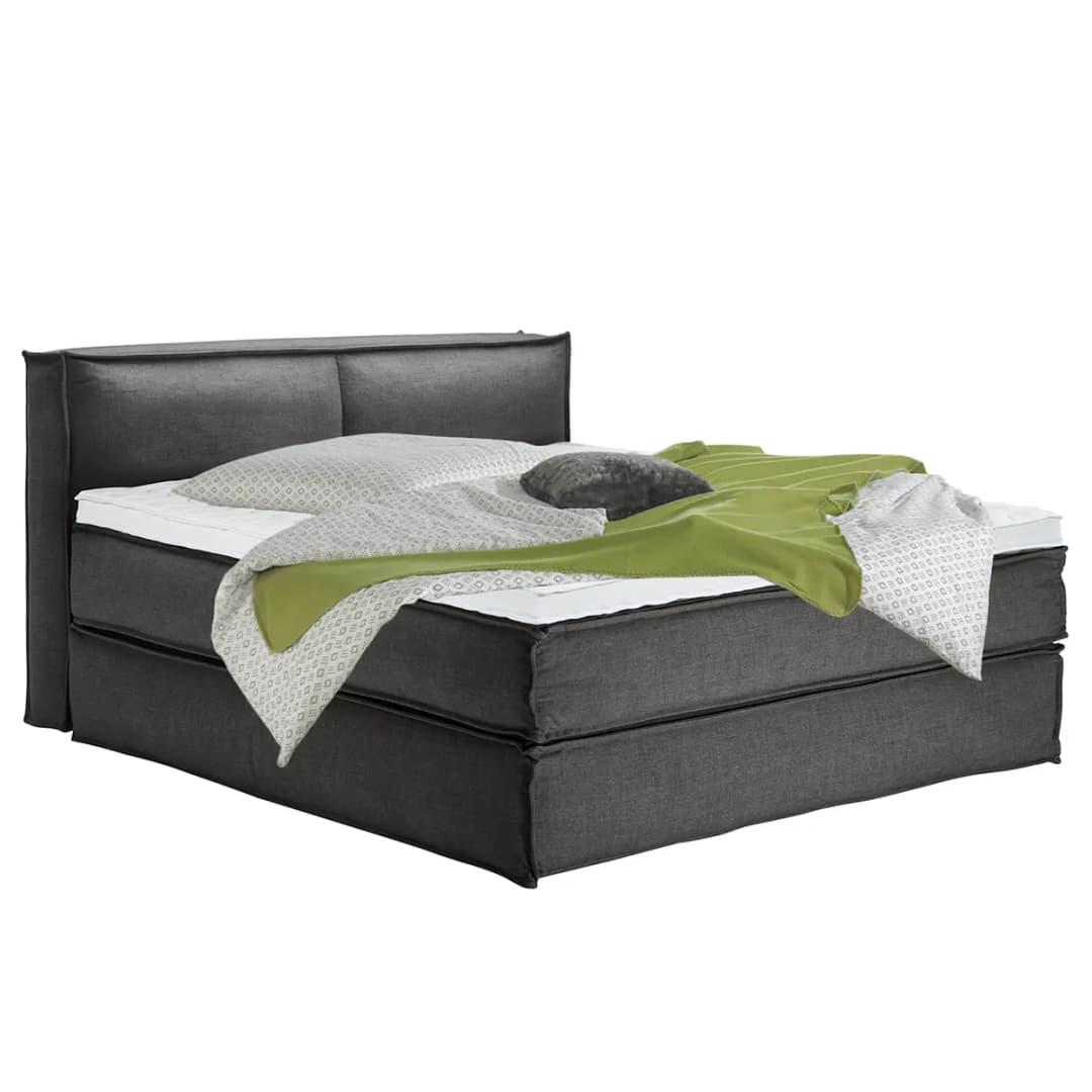 Premium Boxspringbett mit Kopfteil 180 x 220cm Flachgewebe