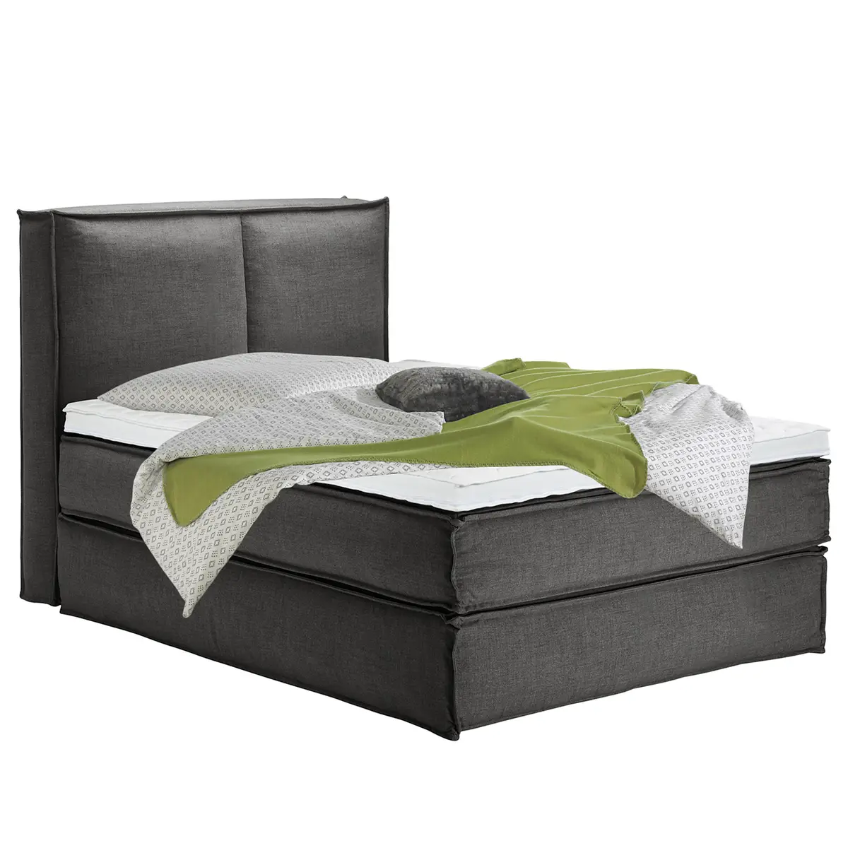 Premium Boxspringbett mit Kopfteil 140 x 220cm Flachgewebe