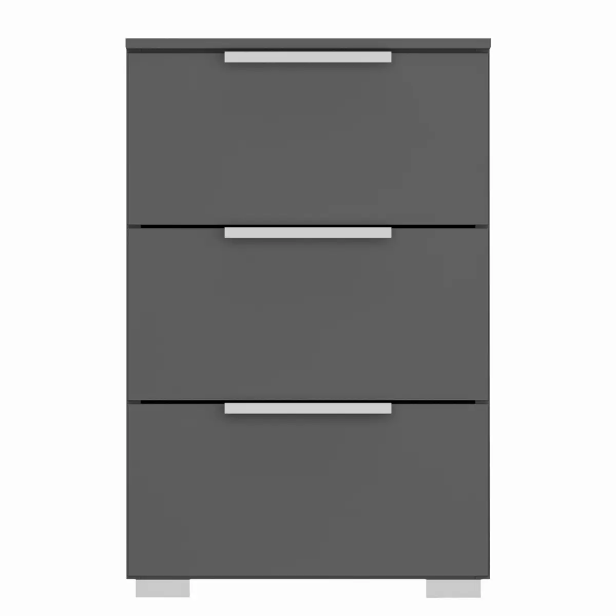 Nachtkommode x3 40cm Grau/Graphit Aluminium | Grau