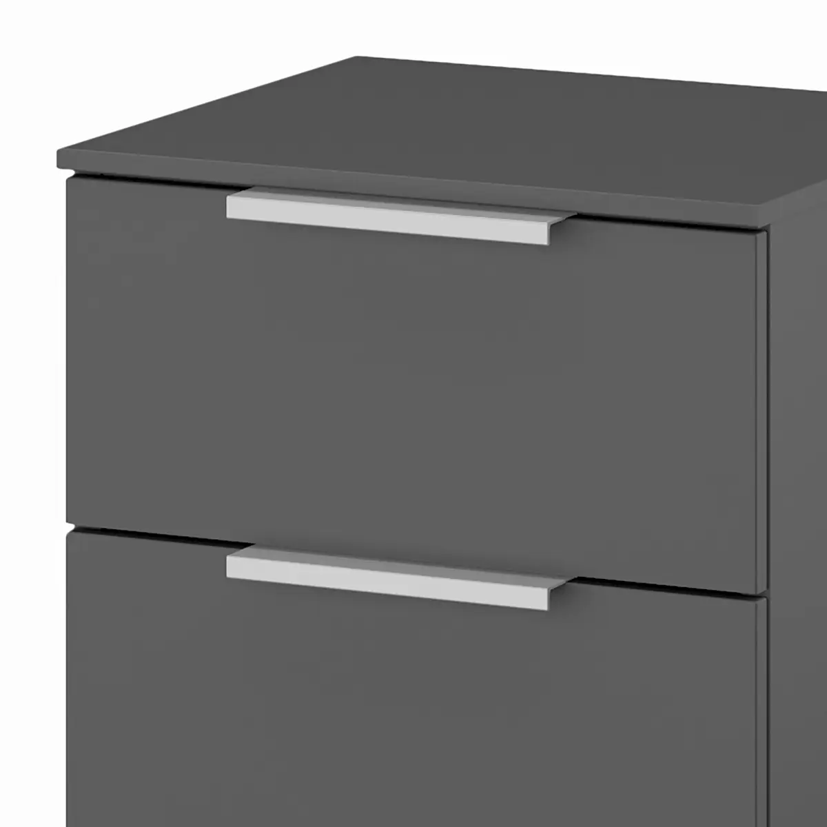 Nachtkommode x3 40cm Grau/Graphit Aluminium | Grau