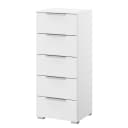 Kommode x5 40cm Weiß/Alpinweiß Aluminium | Weiß