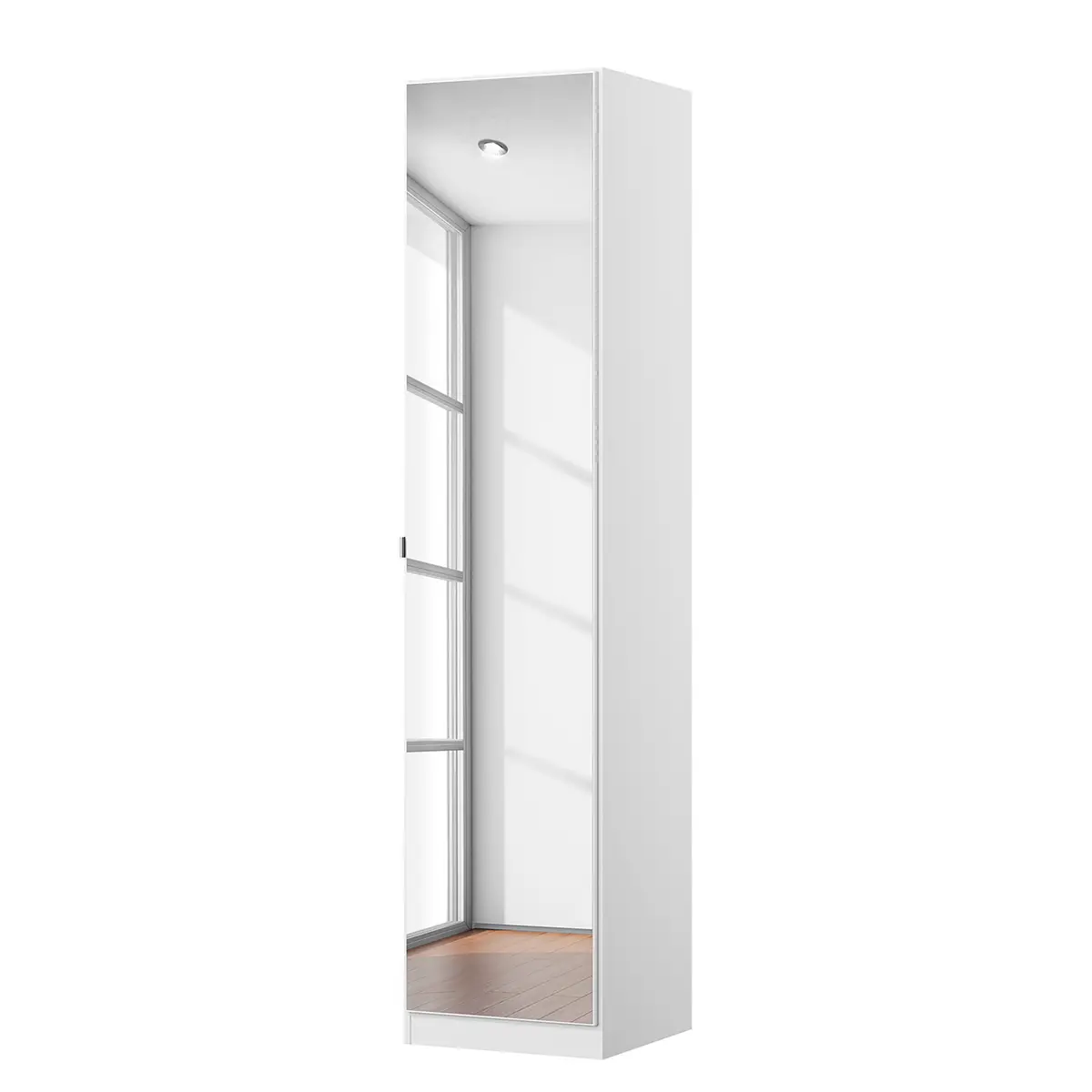Drehtürenschrank I 47 x 197cm Weiß/Alpinweiß | Weiß