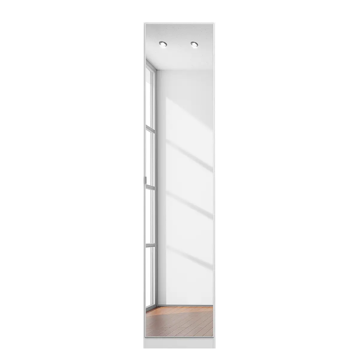Drehtürenschrank I 47 x 210cm Weiß/Alpinweiß | Weiß