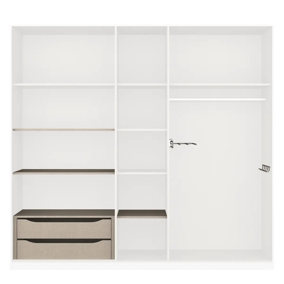 Zubehörpaket Drehtürenschrank I 226cm Beige Comfort | Beige