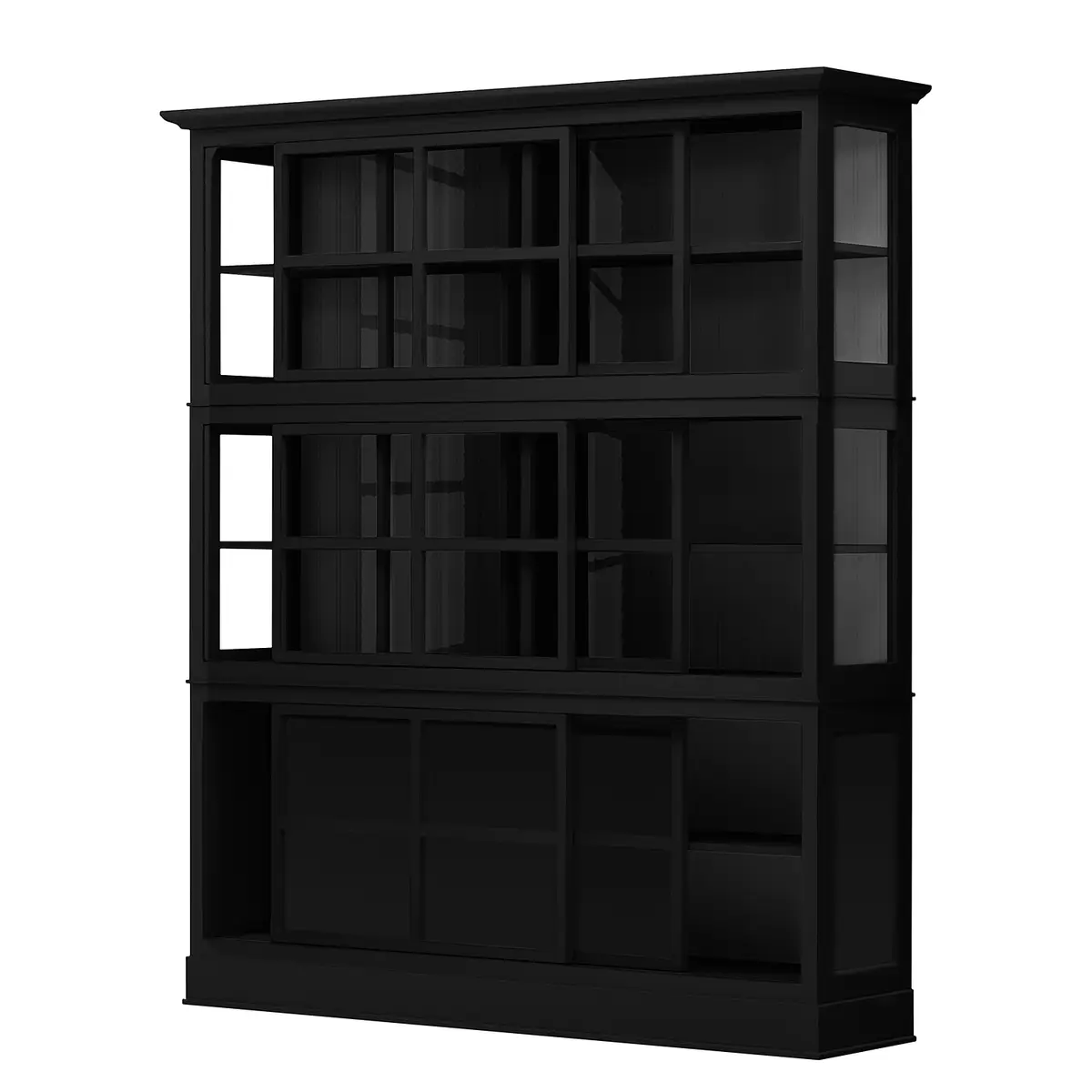 Vitrinenschrank | Schwarz