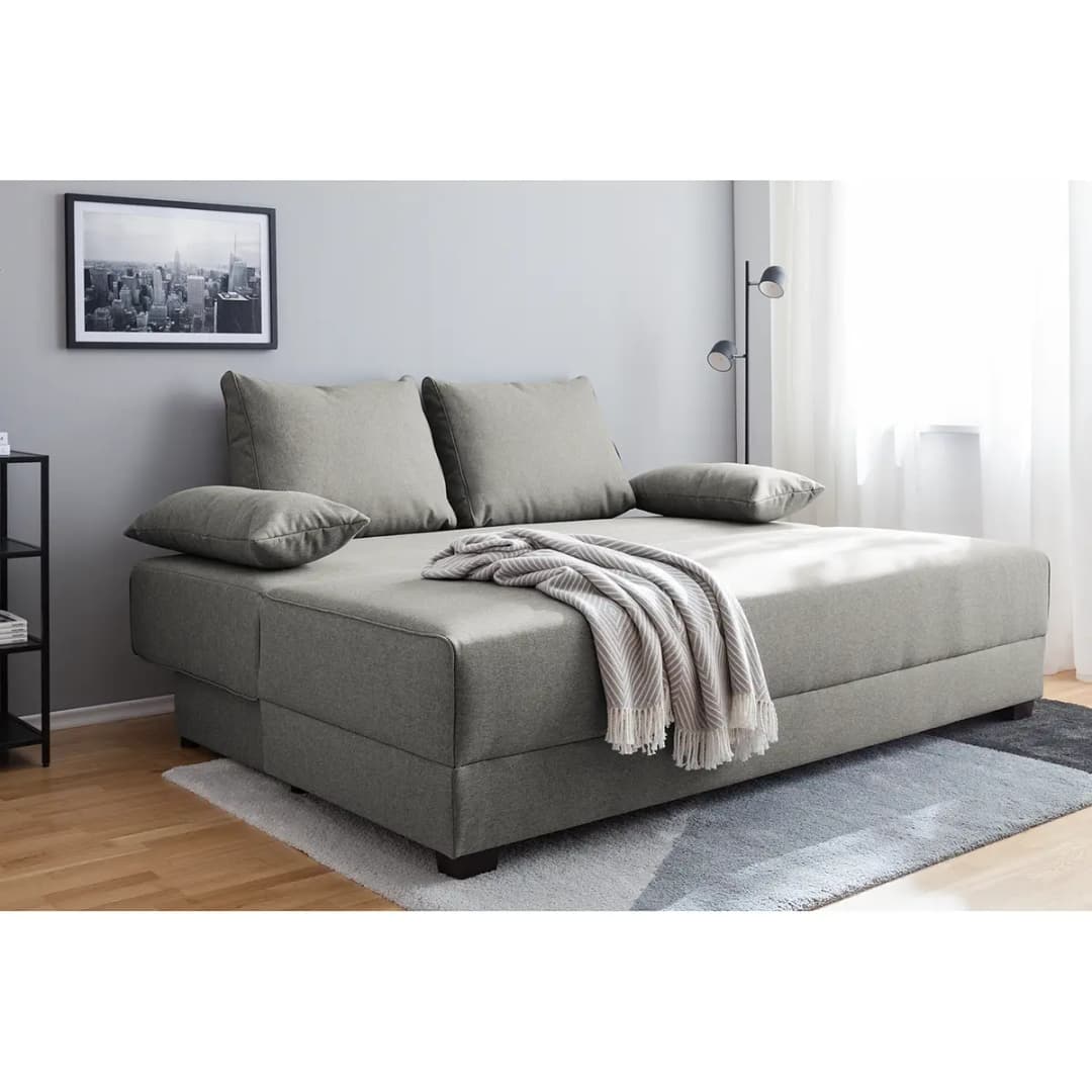 Boxspring-Schlafsofa Luda | Grau
