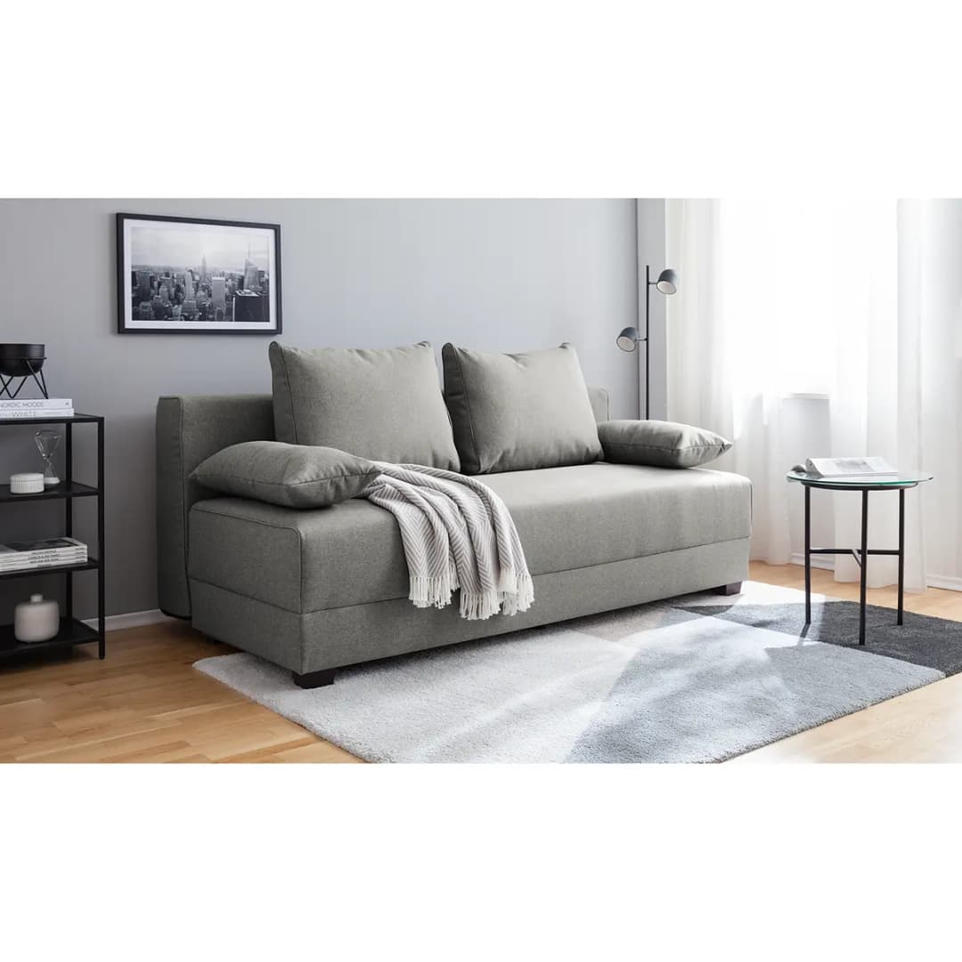 Boxspring-Schlafsofa Luda | Grau