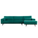 Ecksofa mit Longchair Vele | Blau