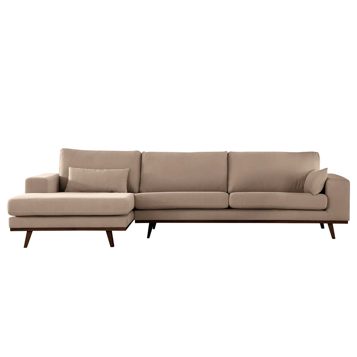 Ecksofa mit Longchair Vele | Braun