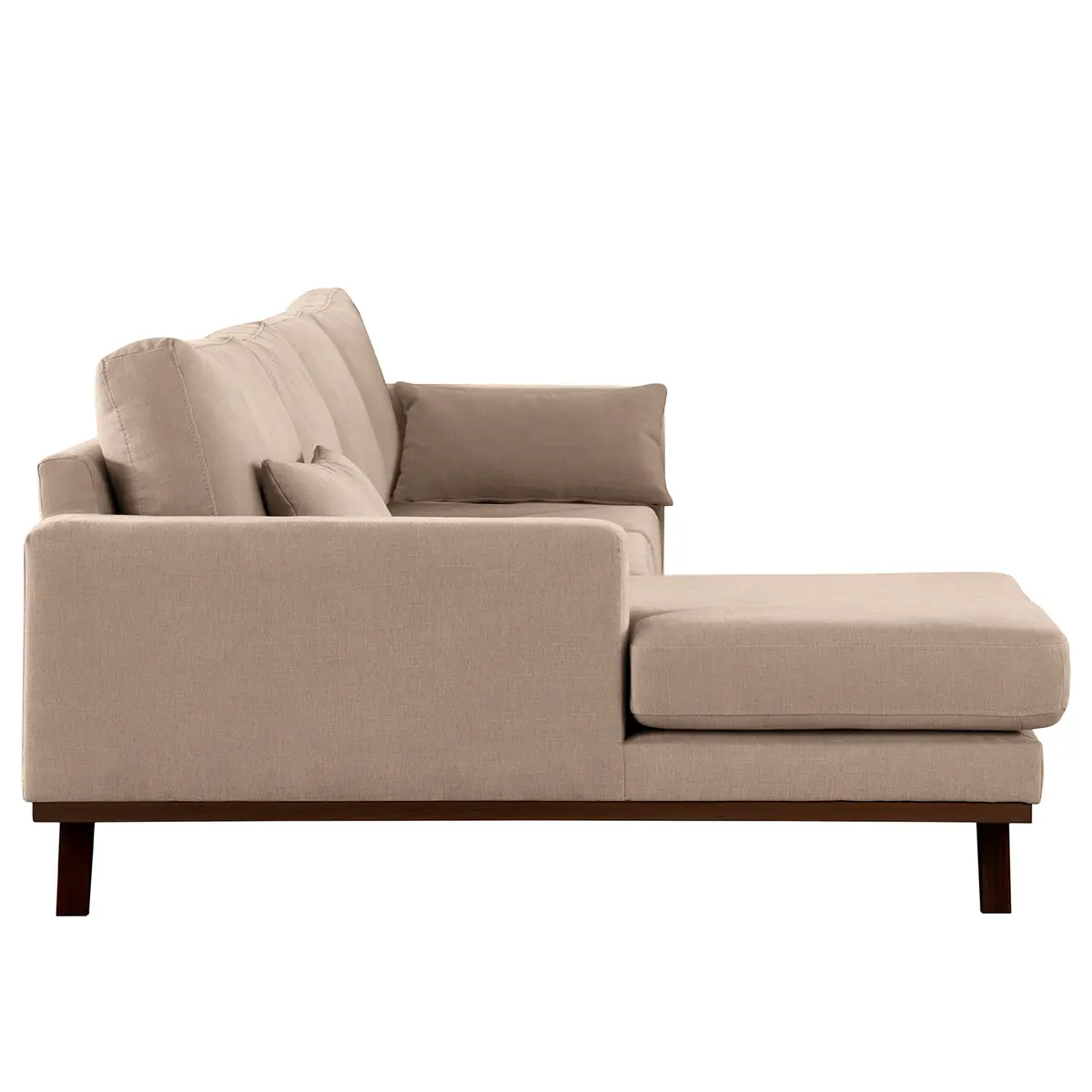 Ecksofa mit Longchair Vele | Braun