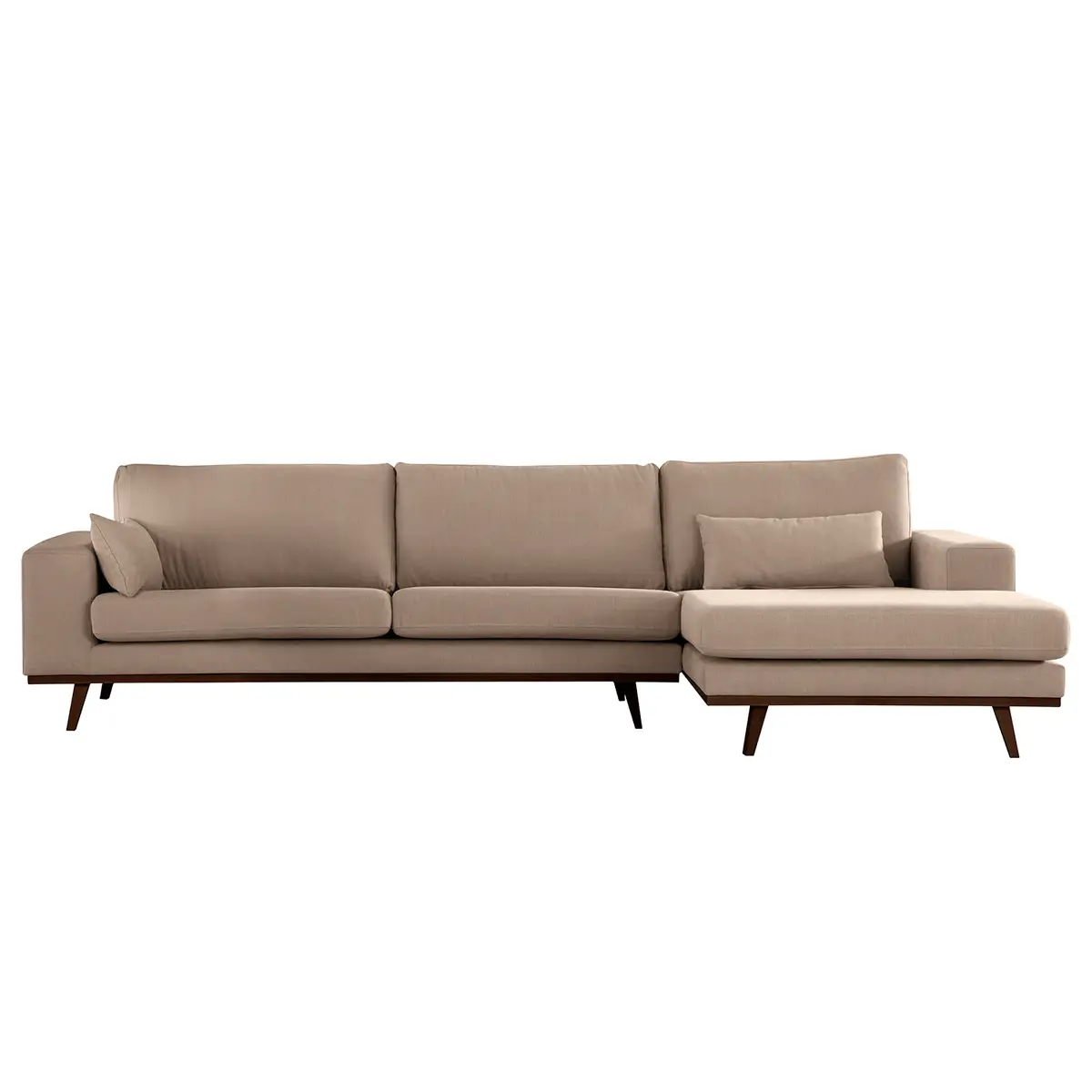 Ecksofa mit Longchair Vele | Braun