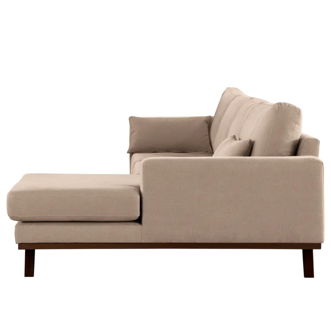 Ecksofa mit Longchair Vele | Braun
