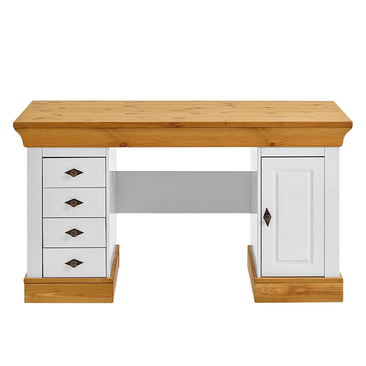 Massiver Schreibtisch Bergen | Holztöne