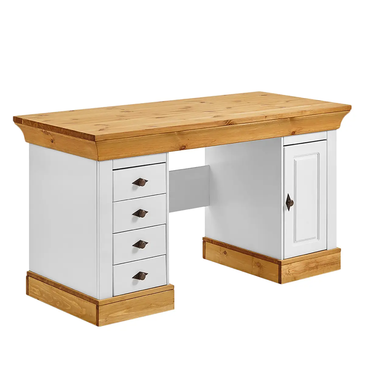 Massiver Schreibtisch Bergen | Holztöne