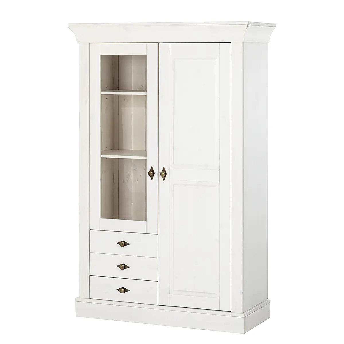 Vitrinenschrank Bergen | Weiß