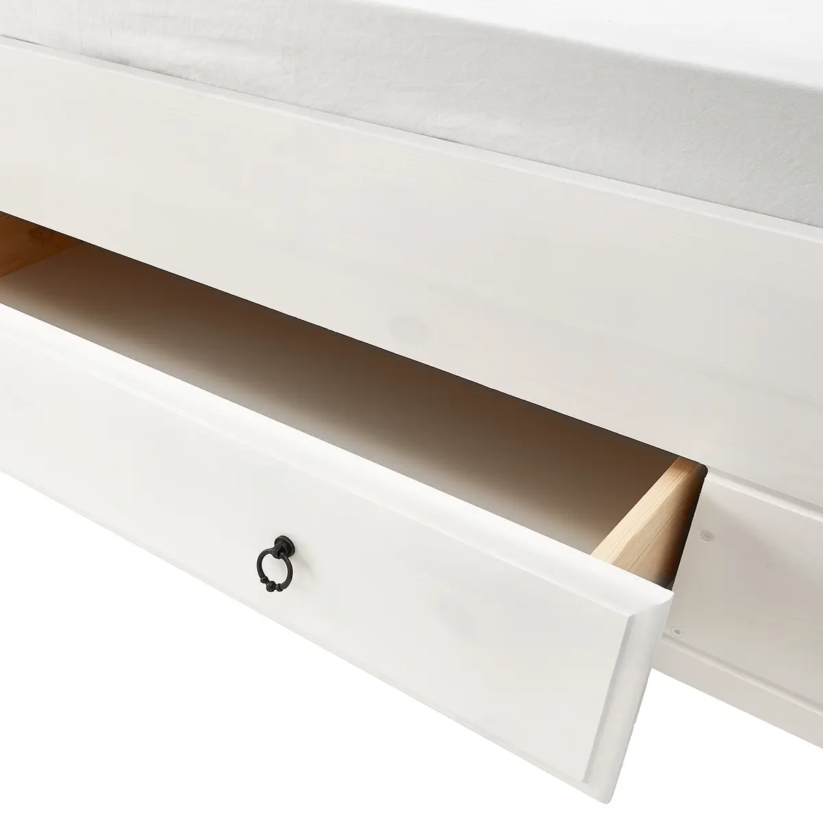 Massivholz-Einzelbett 90 x 200cm | Weiß