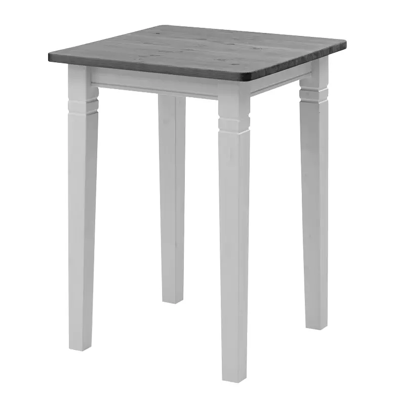 Bartisch 78cm Weiß/Kiefer Grau | Holztöne