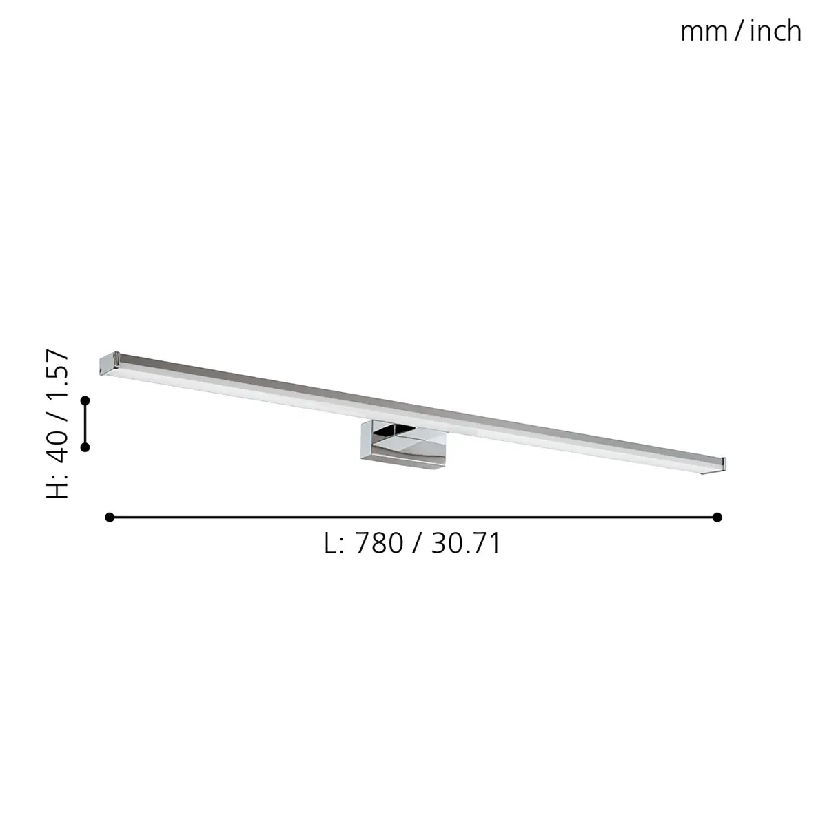 LED-Spiegelleuchte Pandella | Silber