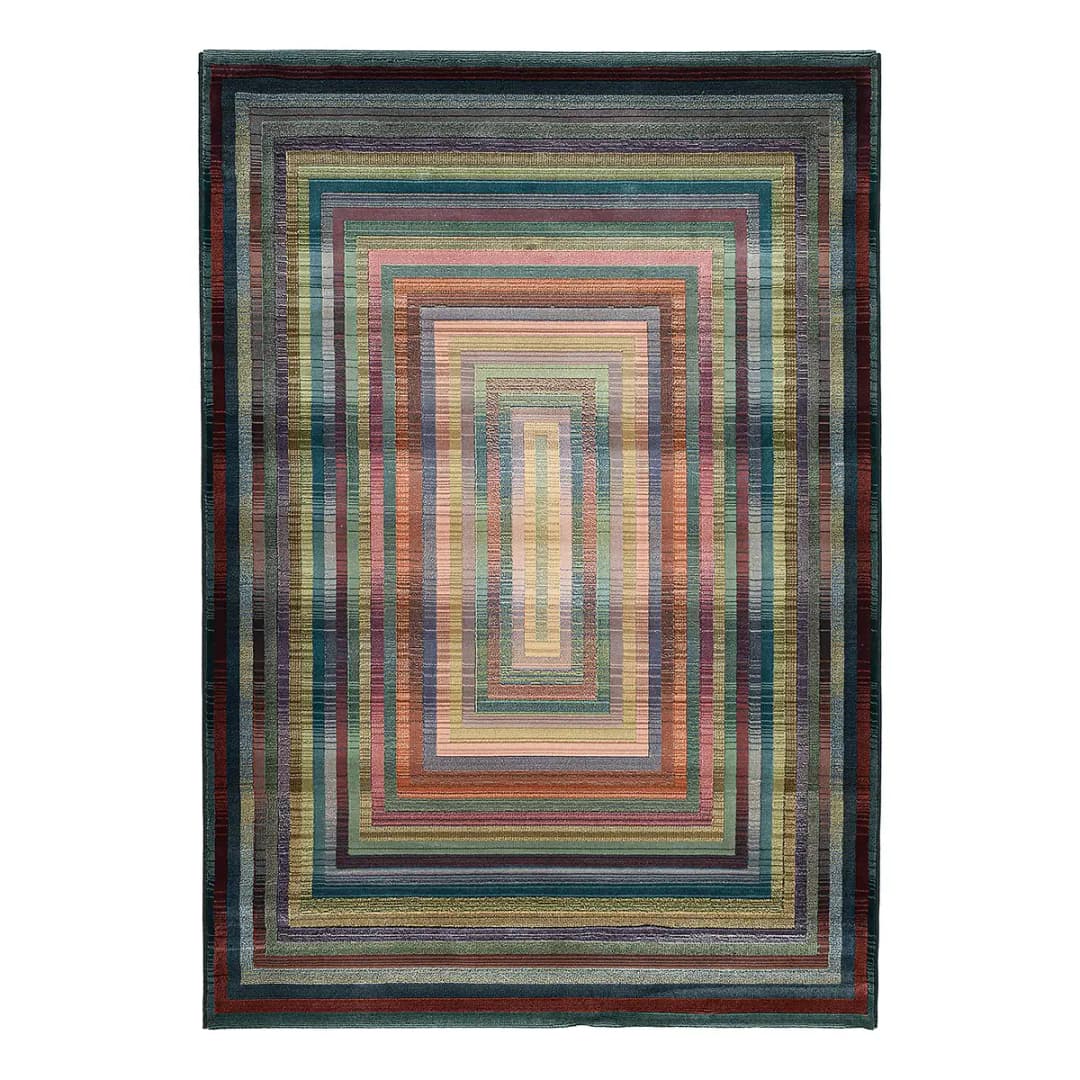 Kurzflorteppich Edge Multicolor | Mehrfarbig