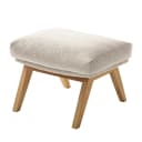 Hocker mit Holzfüßen | Beige