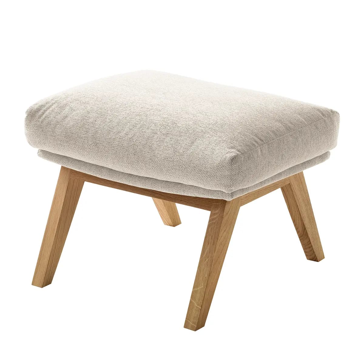 Hocker mit Holzfüßen | Beige
