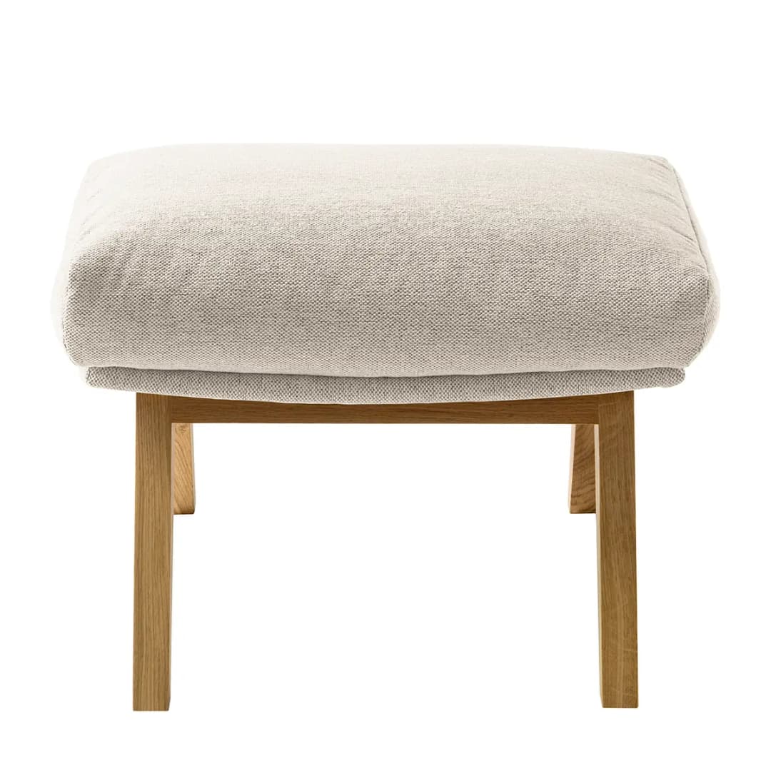 Hocker mit Holzfüßen | Beige