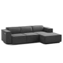Ecksofa mit Longchair Grau/Anthrazit Webstoff Osta 260cm | Grau