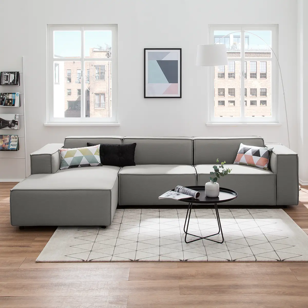 Ecksofa mit Longchair Osta | Braun