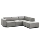 Ecksofa mit Ottomane Grau/Graubraun Webstoff Osta | Grau