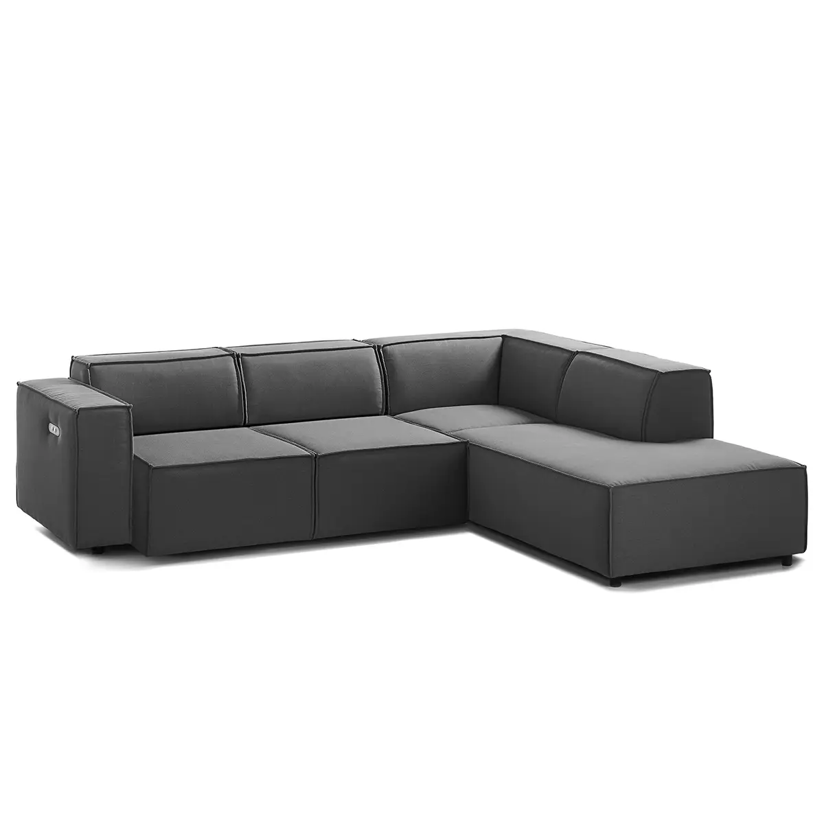 Ecksofa mit Ottomane Osta | Grau
