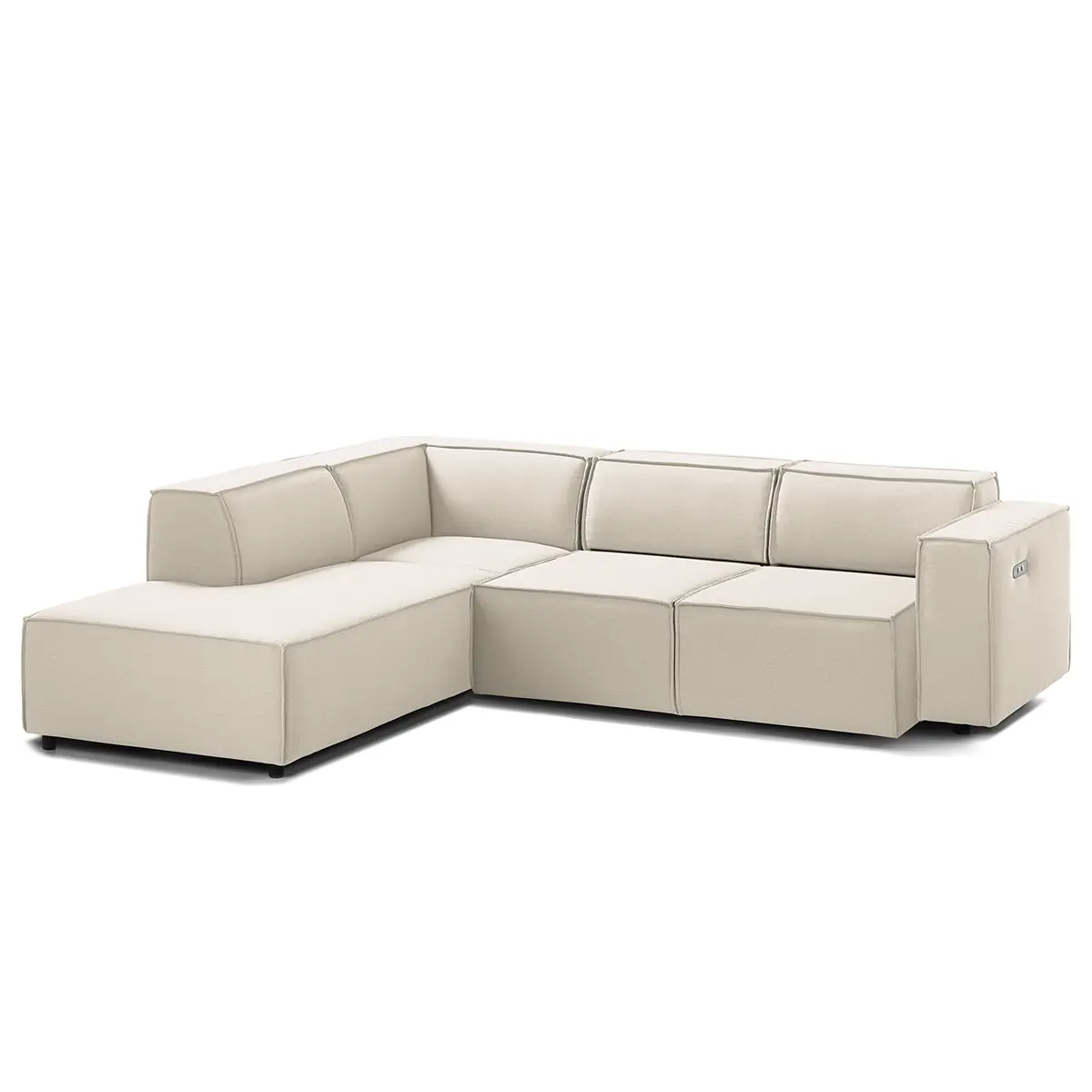 Ecksofa mit Ottomane Osta | Beige