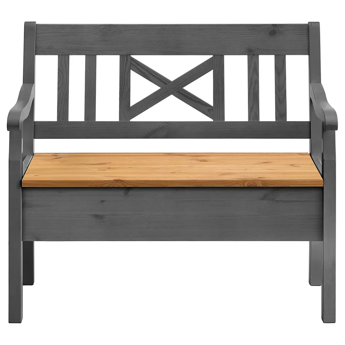 Sitzbank Fjord II 105cm Braun/Grau/Kiefer Grau/Kiefer | Braun