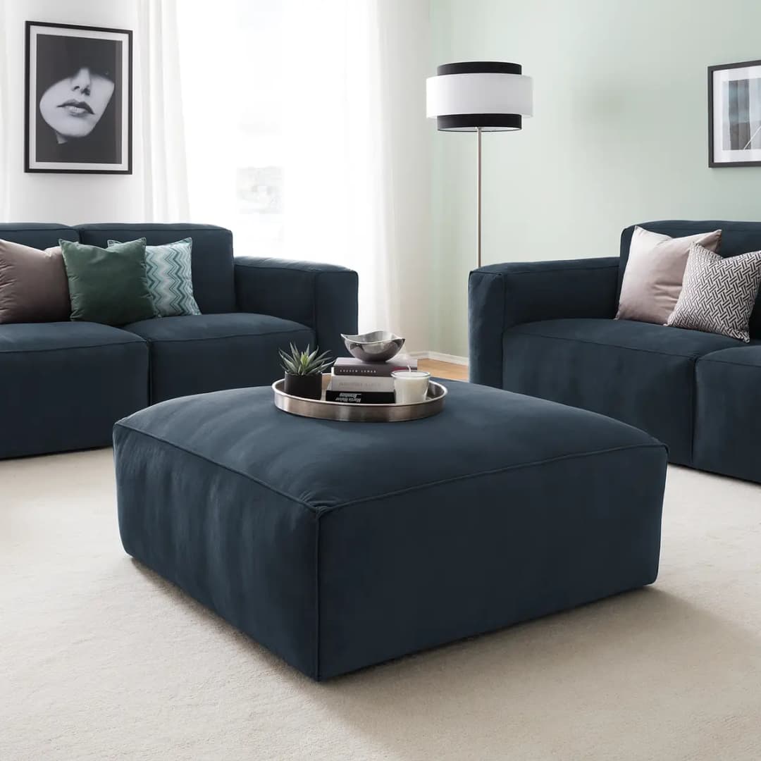 Polsterhocker LORALAI | Blau