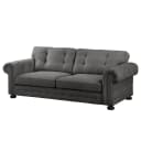 Sofa 3-Sitzer Grau/Grau Webstoff/Microfaser | Grau
