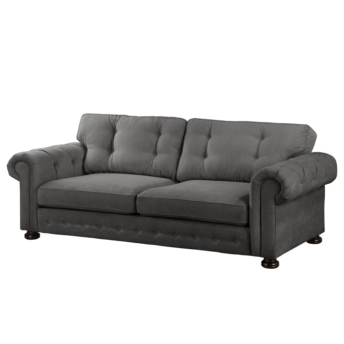 Sofa 3-Sitzer Grau/Grau Webstoff/Microfaser | Grau