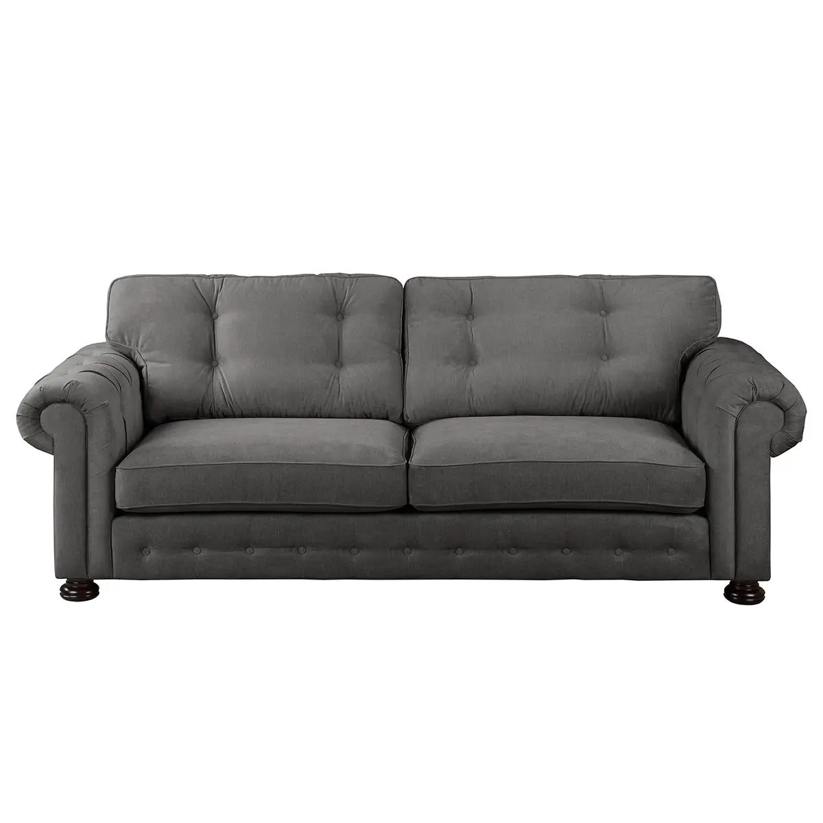 Sofa 3-Sitzer Grau/Grau Webstoff/Microfaser | Grau
