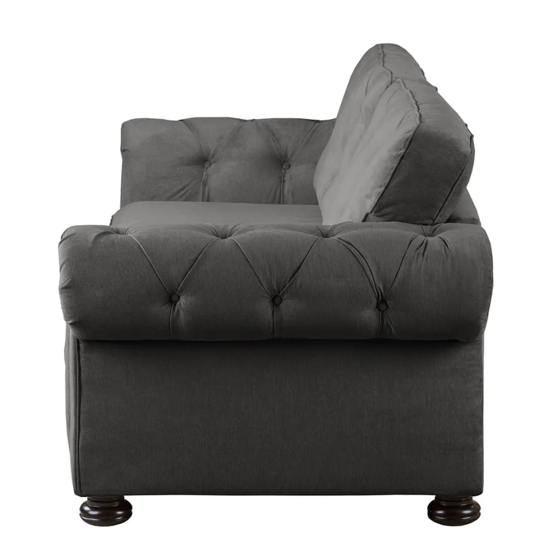 Sofa 3-Sitzer Grau/Grau Webstoff/Microfaser | Grau