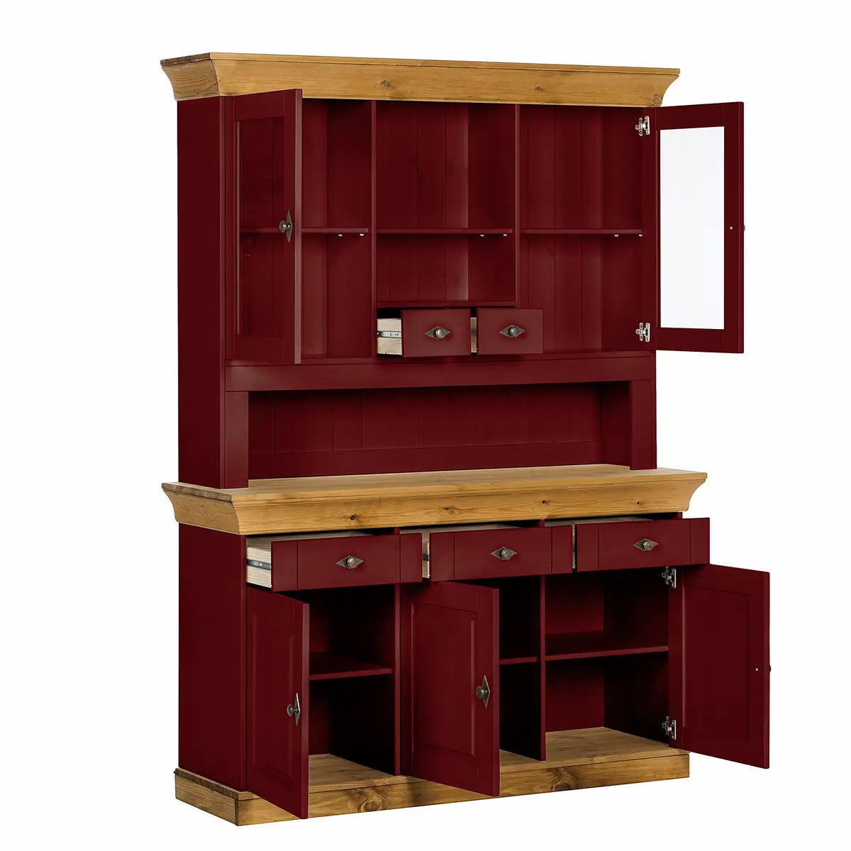 Buffet I 143 x 197 x 45cm Rot/Braun/Kiefer | Braun