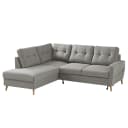 Ecksofa mit Ottomane Grau/Grau Webstoff Luba | Grau