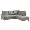 Ecksofa mit Ottomane Grau/Grau Webstoff Luba | Grau
