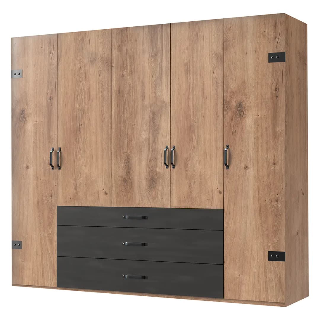 Drehtürenschrank Detroit | Braun