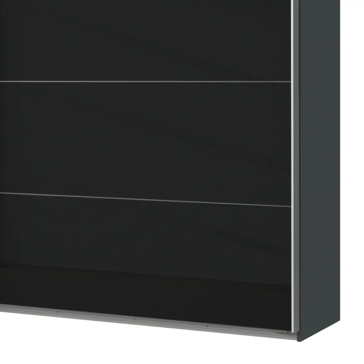 Schwebetürenschrank I 135 x 210cm Schwarz/Graphit/Glas Schwarz