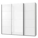 Schwebetürenschrank I 313 x 210cm Weiß/Polarweiß/Weißglas