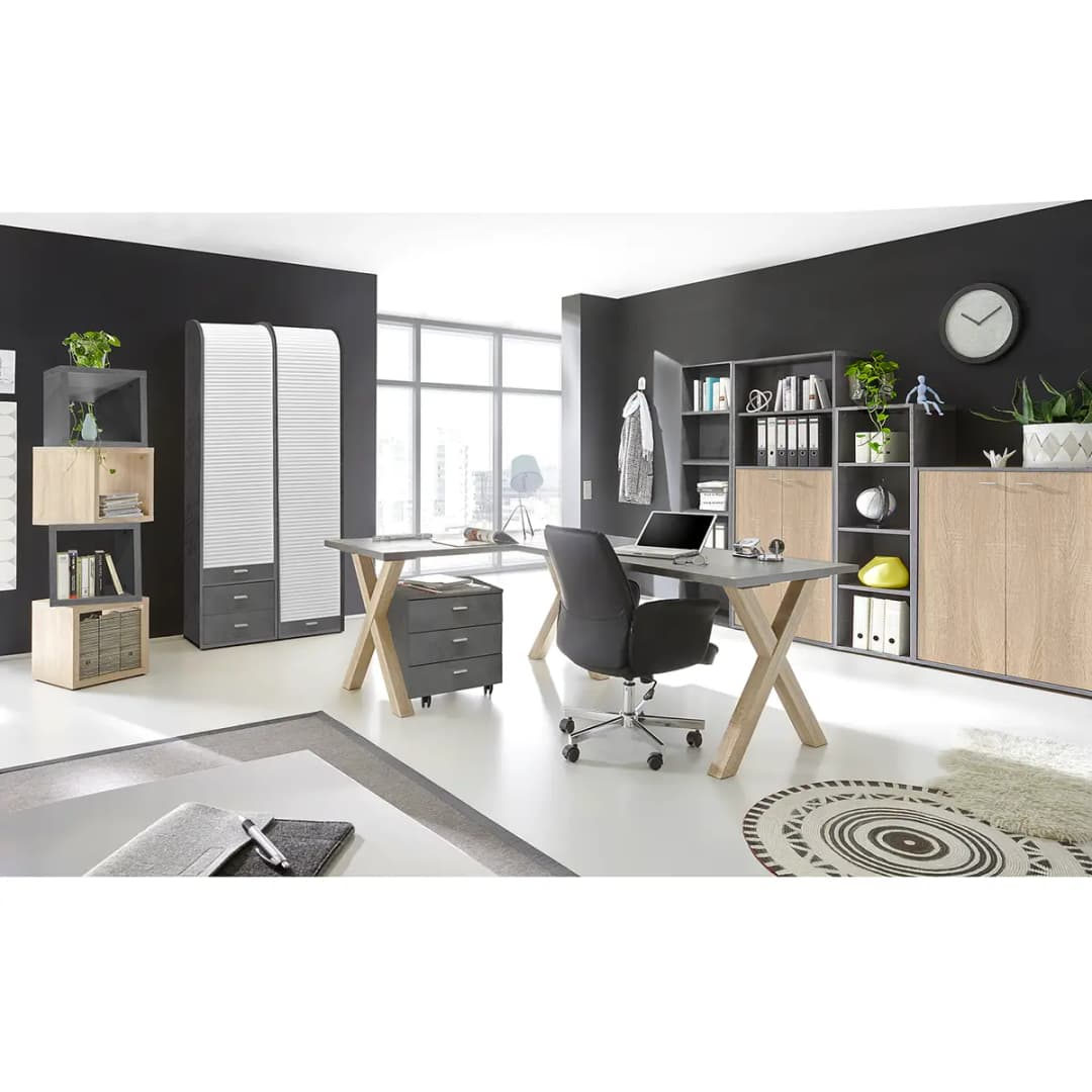 Aktenregal Leeton | Grau