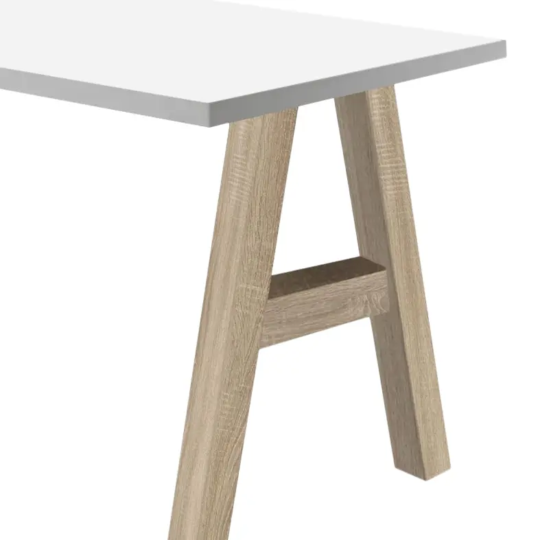 Schreibtisch Leeton I 120cm Weiß/Eiche Sonoma Dekor/Weiß