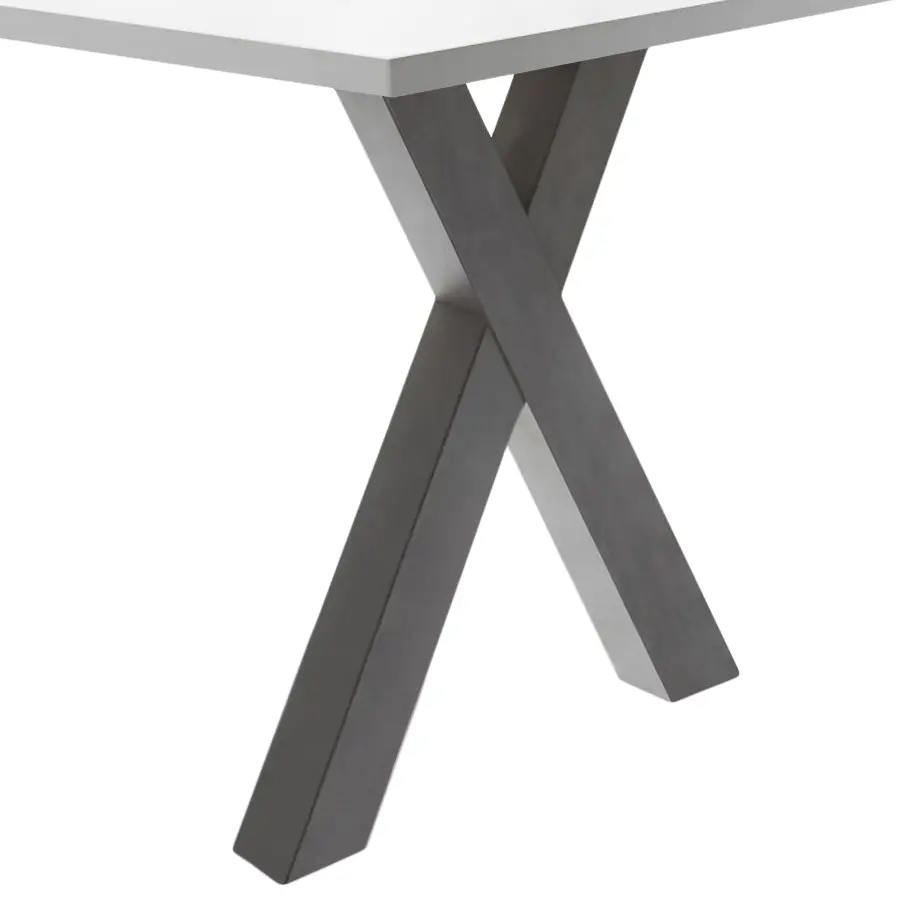 Schreibtisch Leeton II 140cm Weiß/Anthrazit/Weiß | Weiß