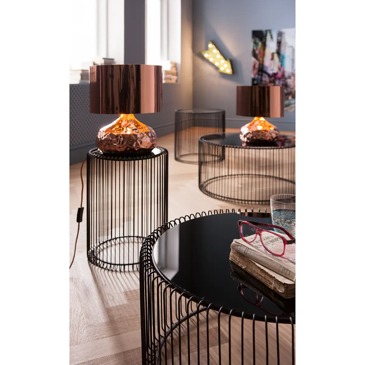 Couchtisch Wire 2er-Set | Schwarz