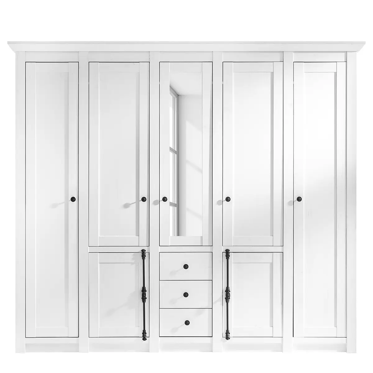 Drehtürenschrank 227cm Weiß | Weiß