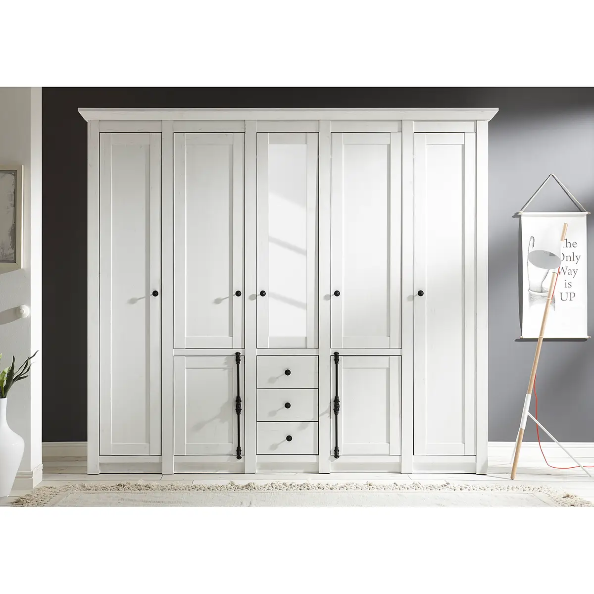 Drehtürenschrank 227cm Weiß | Weiß