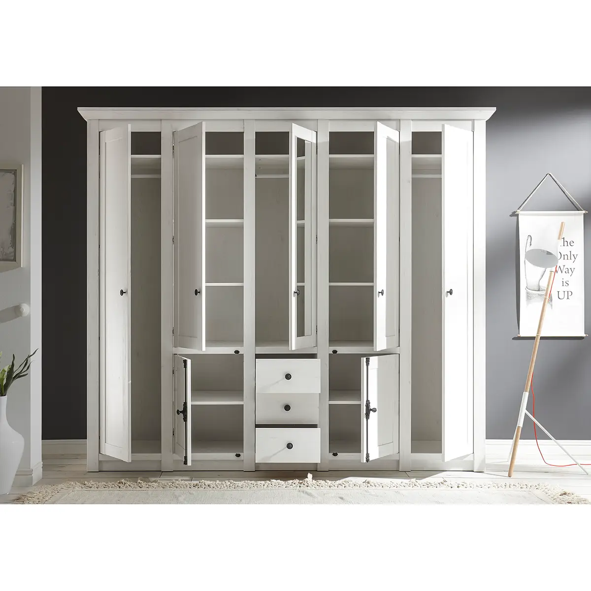 Drehtürenschrank 227cm Weiß | Weiß
